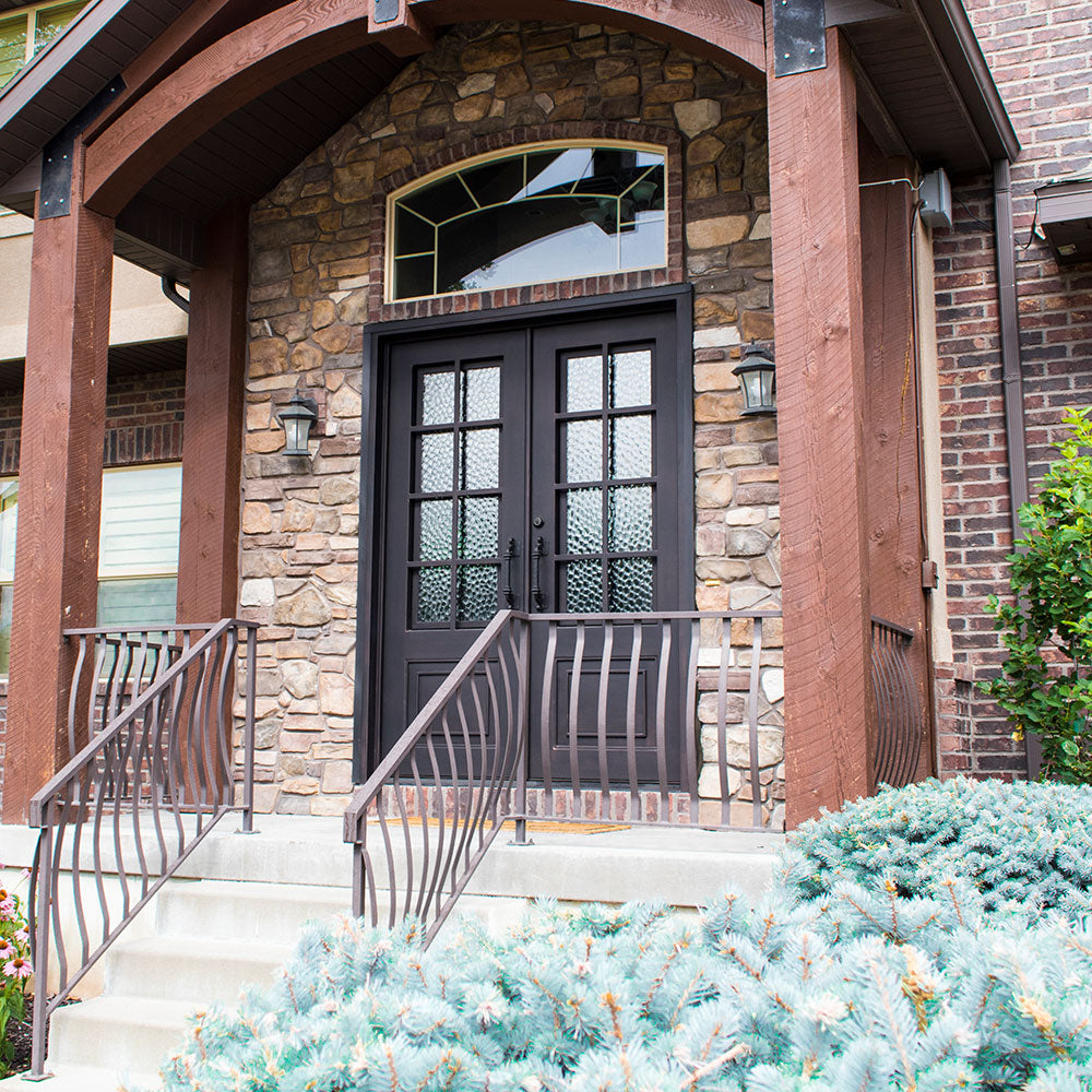 Craftsman Entryway Iron Door 72" x 96" LH Inswing Iron Door Works LLC