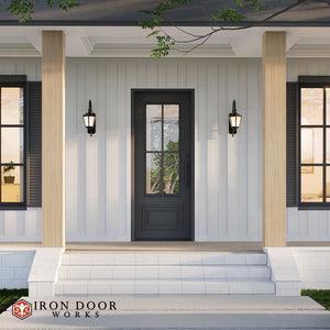 Craftsman Single Iron Door - 2x2 Glass