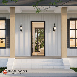 Craftsman Single Iron Door - 2x2 Glass