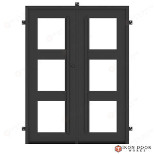 Contempo 2x3 Glass Panel - Double - Exterior Iron Door