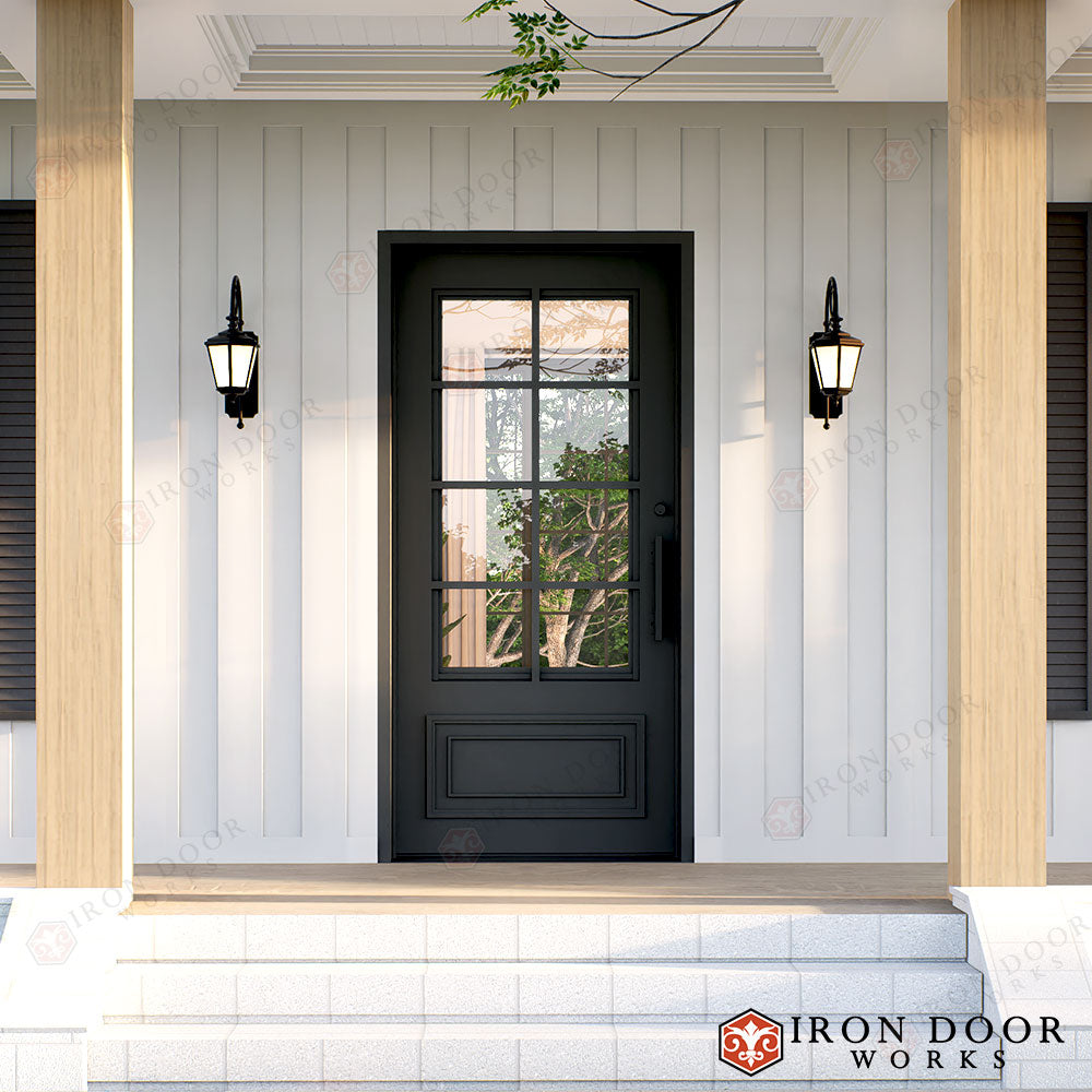 Rh Inswing Craftsman Entryway 2x4 Grid Iron Door – Iron Door Works LLC