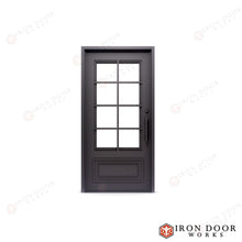 Load image into Gallery viewer, Craftsman Entryway Iron Door - 48&quot; x 96&quot; LH Inswing
