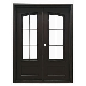 Craftsman Entryway Square Eyebrow Iron Door 72" x 96" LH Inswing 4x3 Glass
