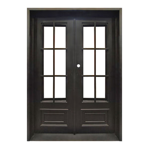 Craftsman Entryway Iron Door 72" x 96" LH Inswing 4x3 Glass