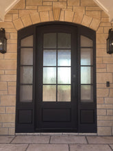 Load image into Gallery viewer, Craftsman Eyebrow w/ Sidelights - Double Iron Door
