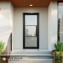 Load image into Gallery viewer, Clay Single Iron Exterior Door 1x3 Grid Clear Glass
